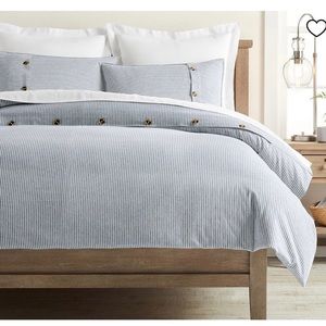 Pottery Barn Wheaton Stripe Linen/Cotton Duvet Cover